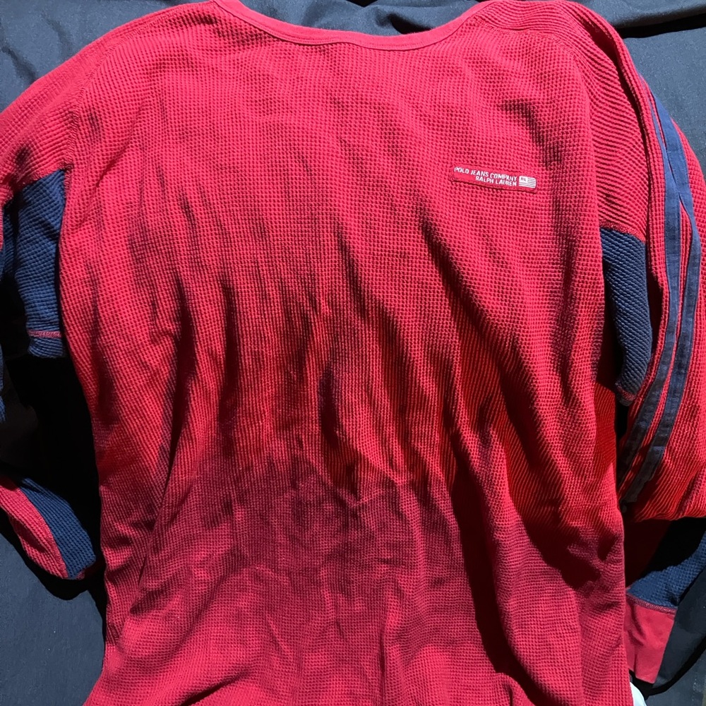 Ralph Lauren Red and Navy Long Sleeve Tee